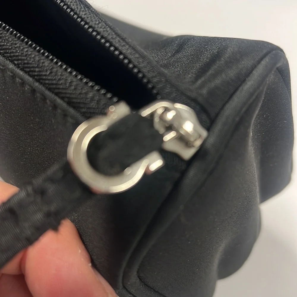 Salvatore Ferragamo Black Cosmetics Clutch Pouch